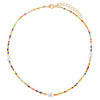  Triple Pearl Rainbow Bead Necklace - Adina Eden's Jewels