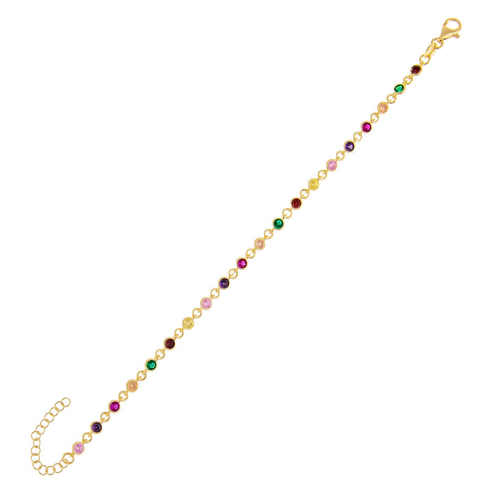Multi-Color CZ Multi-Color Bezel Bracelet - Adina Eden's Jewels