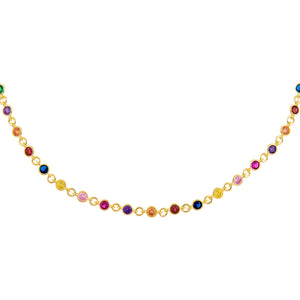 Multi-Color CZ Multi-Color Bezel Choker - Adina Eden's Jewels