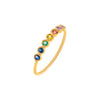 Multi-Color / 6.5 Multi Color Gemstone Bezel Ring 14K - Adina Eden's Jewels