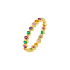 Multi-Color / 8 CZ Rainbow Bezel Ring - Adina Eden's Jewels