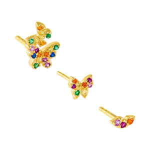  CZ Multi Shape Stud Earring Combo Set - Adina Eden's Jewels