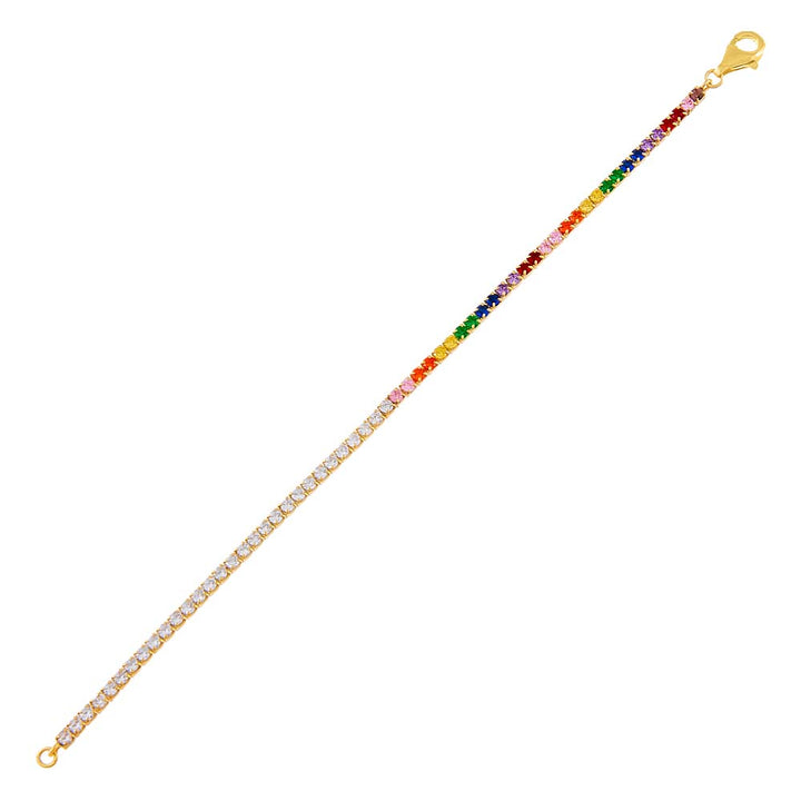 Combo Half Rainbow CZ Tennis Bracelet - Adina Eden's Jewels