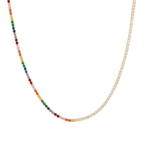 Combo Half Rainbow CZ Tennis Choker - Adina Eden's Jewels