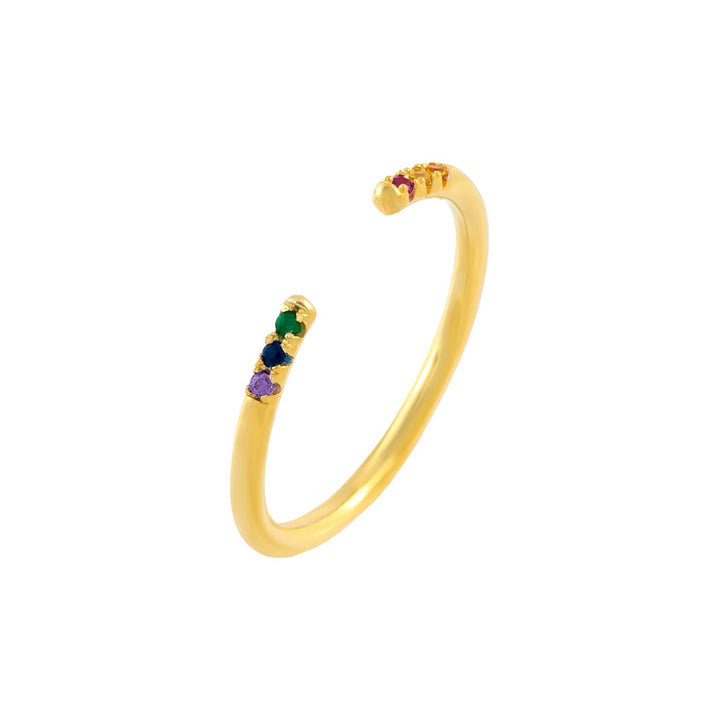 Multi-Color / 6 CZ Rainbow Claw Ring - Adina Eden's Jewels