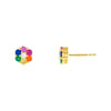 Multi-Color / 7.5 MM Mini CZ Flower Stud Earring - Adina Eden's Jewels