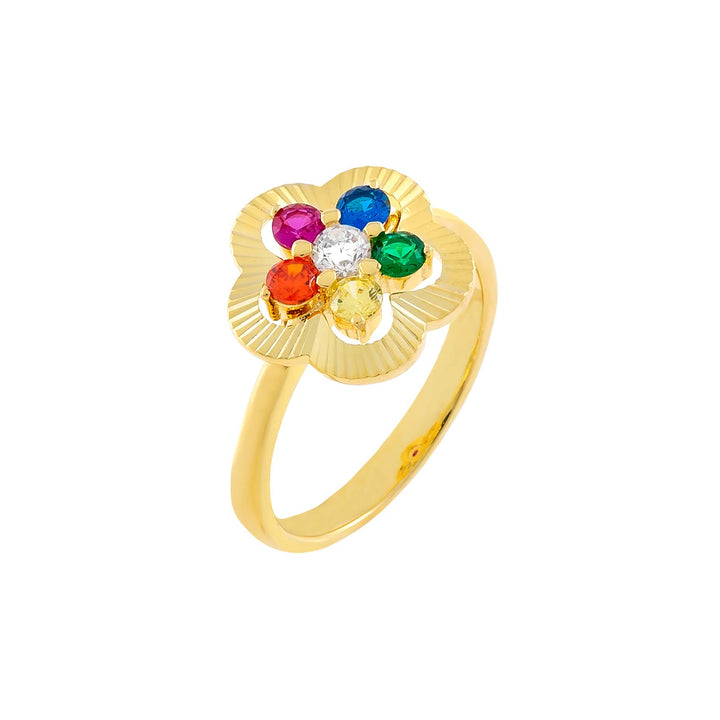 Multi-Color / 7 CZ Illusion Flower Ring - Adina Eden's Jewels