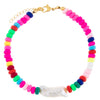 Multi-Color Neon Beaded Baroque Pearl Anklet - Adina Eden's Jewels