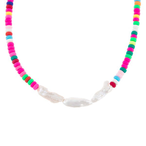 Multi-Color Baroque Pearl Rainbow Necklace - Adina Eden's Jewels