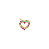 Multi-Color CZ Rainbow Open Heart Stud Earring 14K - Adina Eden's Jewels