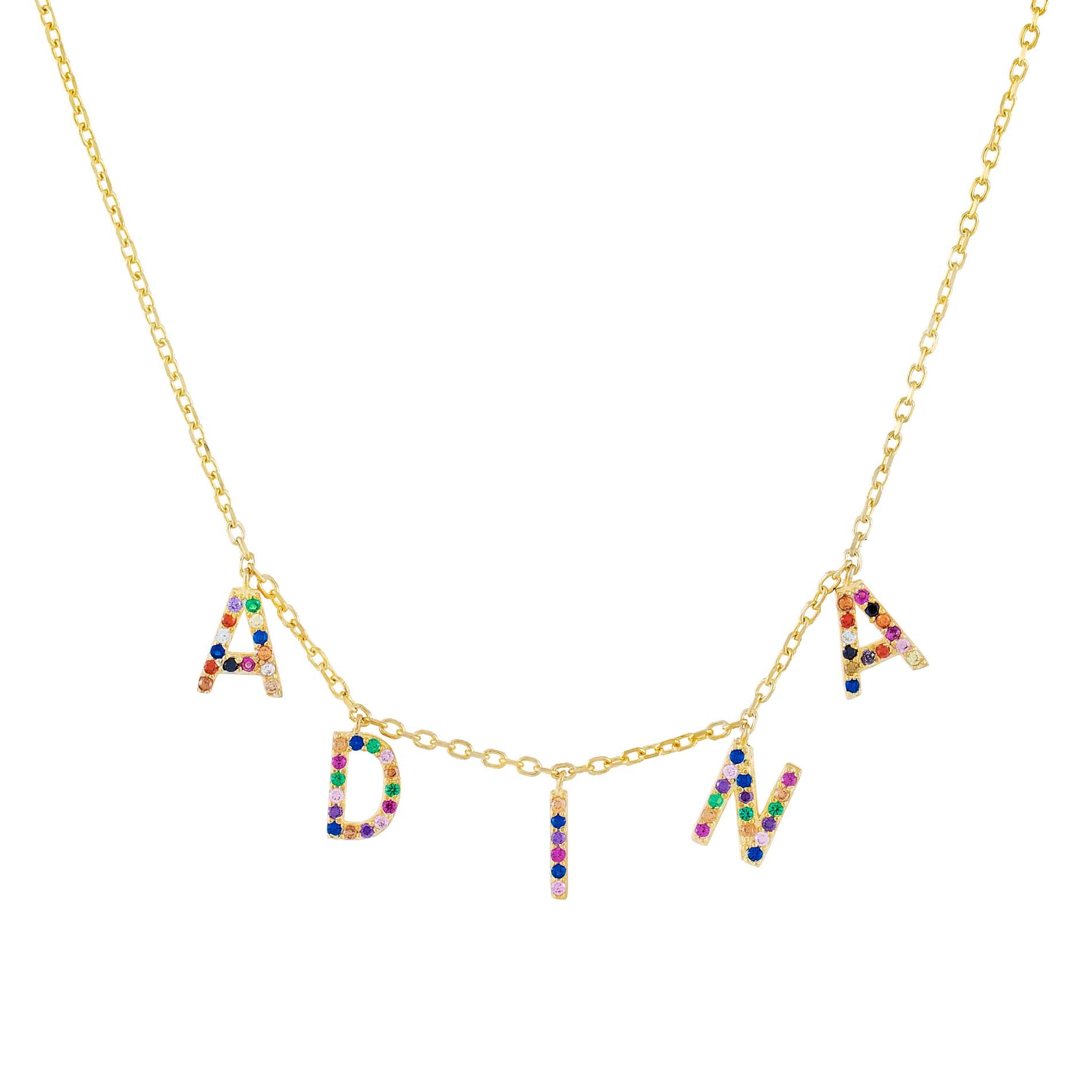 Rainbow Block Name Necklace Adina Eden Jewels