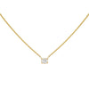 14K Gold Diamond Tiny Rectangle Necklace 14K - Adina Eden's Jewels