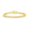 Gold / Emerald / 4MM Emerald Bezel-Set Tennis Bracelet - Adina Eden's Jewels