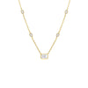 Gold Colored Emerald X Marquise Bezel Station Necklace - Adina Eden's Jewels