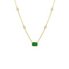 Emerald Green Colored Emerald X Marquise Bezel Station Necklace - Adina Eden's Jewels