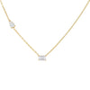 Gold CZ Baguette X Pear Stone Necklace - Adina Eden's Jewels