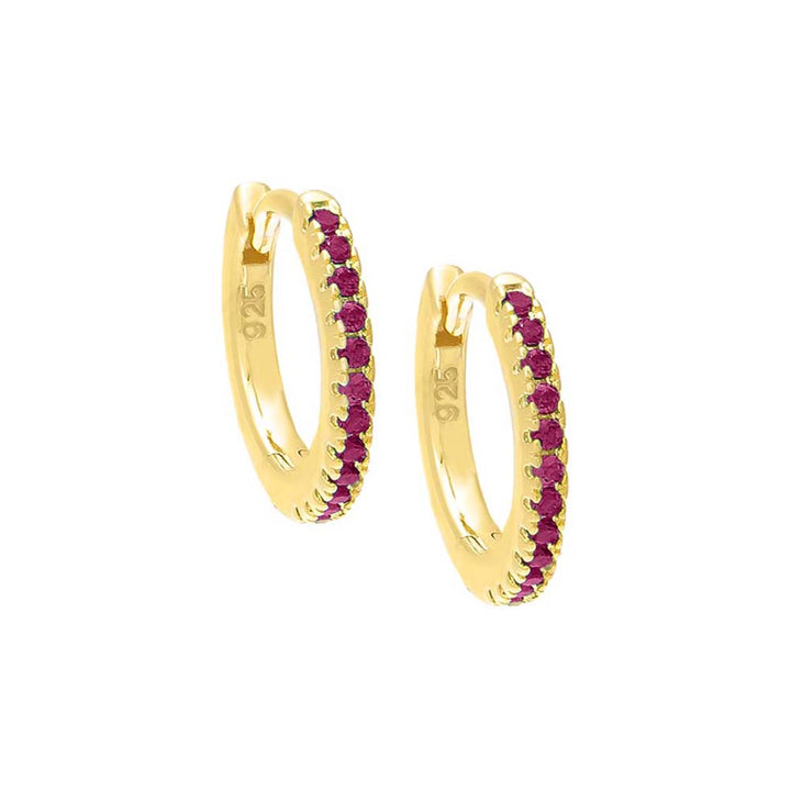  Pavé Colored Huggie Earring - Adina Eden's Jewels