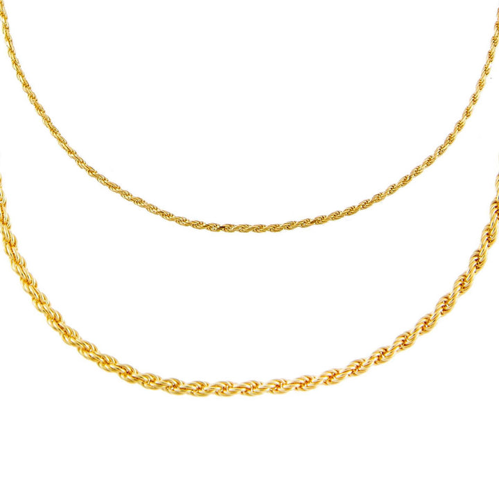 Gold Rope Chain Anklet Combo Set - Adina Eden's Jewels
