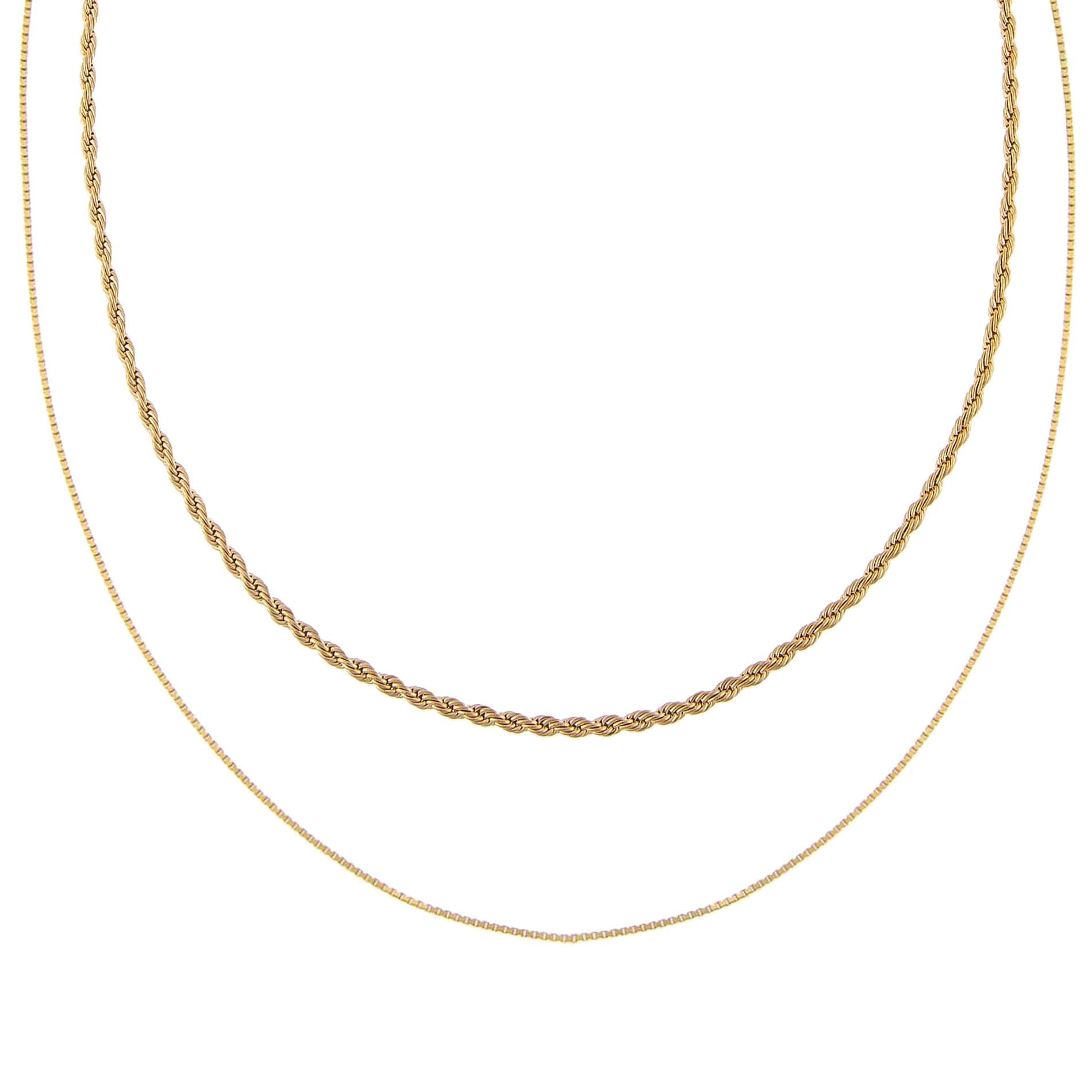 Box Rope Necklace Double Chain Rope X Box Necklace | Adina Eden Jewels