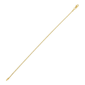 14K Gold / 7" Thin Rope Chain Bracelet 14K - Adina Eden's Jewels