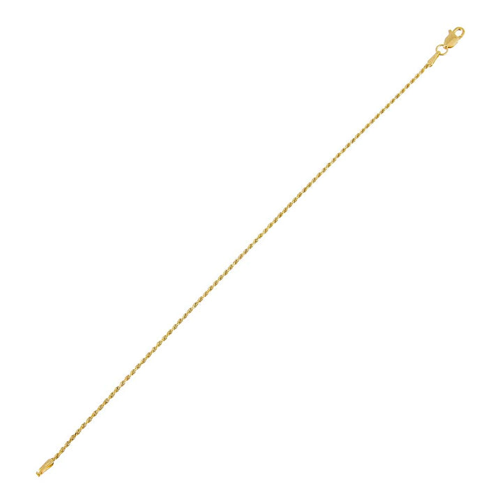 14K Gold / 7" Thin Rope Chain Bracelet 14K - Adina Eden's Jewels
