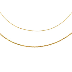 Gold Thin Snake X Rope Chain Necklace Combo Set - Adina Eden's Jewels