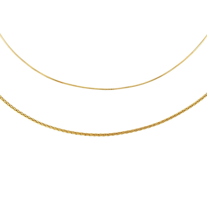 Gold Thin Snake X Rope Chain Necklace Combo Set - Adina Eden's Jewels