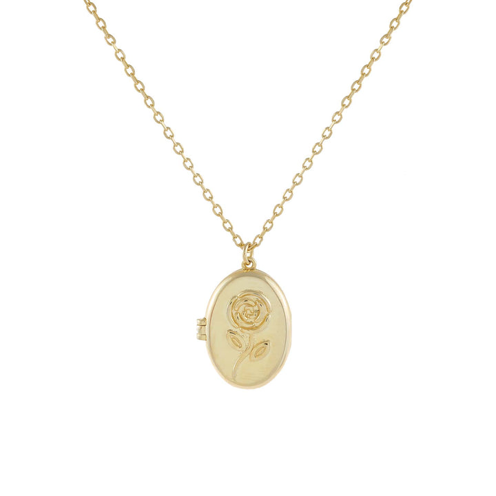 Gold Rose Locket Necklace - Adina Eden's Jewels