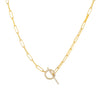 Gold Pavé Toggle Link Necklace - Adina Eden's Jewels