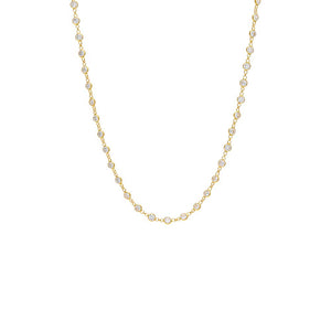 Gold Multi Bezel Crystal Necklace - Adina Eden's Jewels