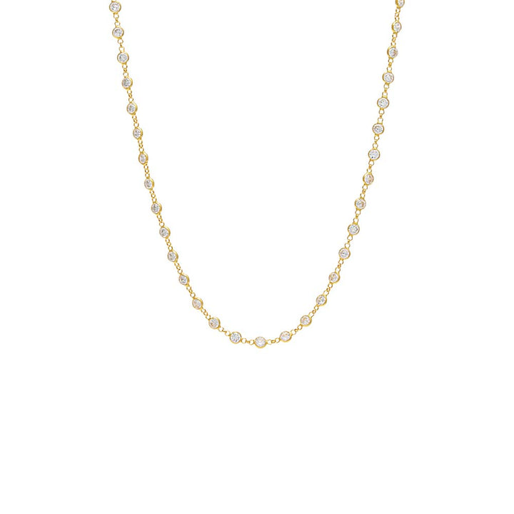 Gold Multi Bezel Crystal Necklace - Adina Eden's Jewels
