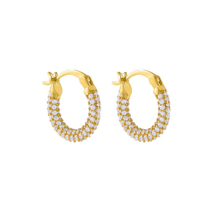 Gold Pavé Mini Hoop Earring - Adina Eden's Jewels