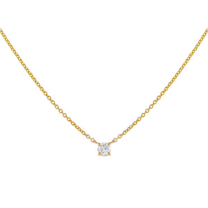 14K Gold Diamond Tiny Solitaire Necklace 14K - Adina Eden's Jewels