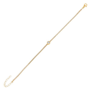 Gold CZ Solitaire Tennis Bracelet - Adina Eden's Jewels