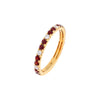 Ruby Red / 6 Diamond X Gemstone Colored Band 14K - Adina Eden's Jewels