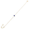 Sapphire Blue Tiny Diamond Colored Baguette Bracelet 14K - Adina Eden's Jewels