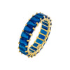 Sapphire Blue / 7 Colored Baguette Ring - Adina Eden's Jewels