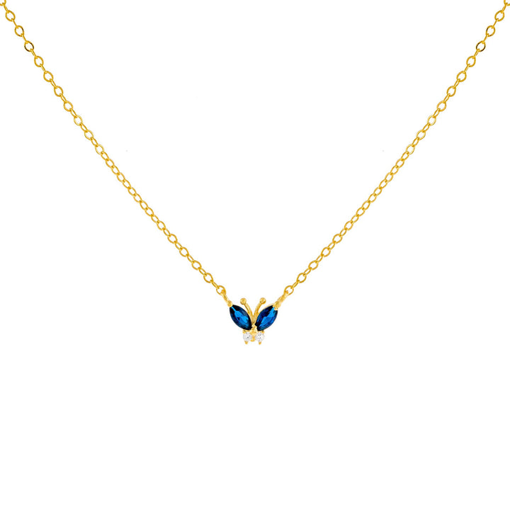  CZ Colored Butterfly Necklace - Adina Eden's Jewels