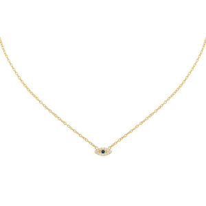 Sapphire Blue Pavé Evil Eye Necklace - Adina Eden's Jewels