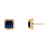 Sapphire Blue CZ Colored Illusion Square Stud Earring - Adina Eden's Jewels