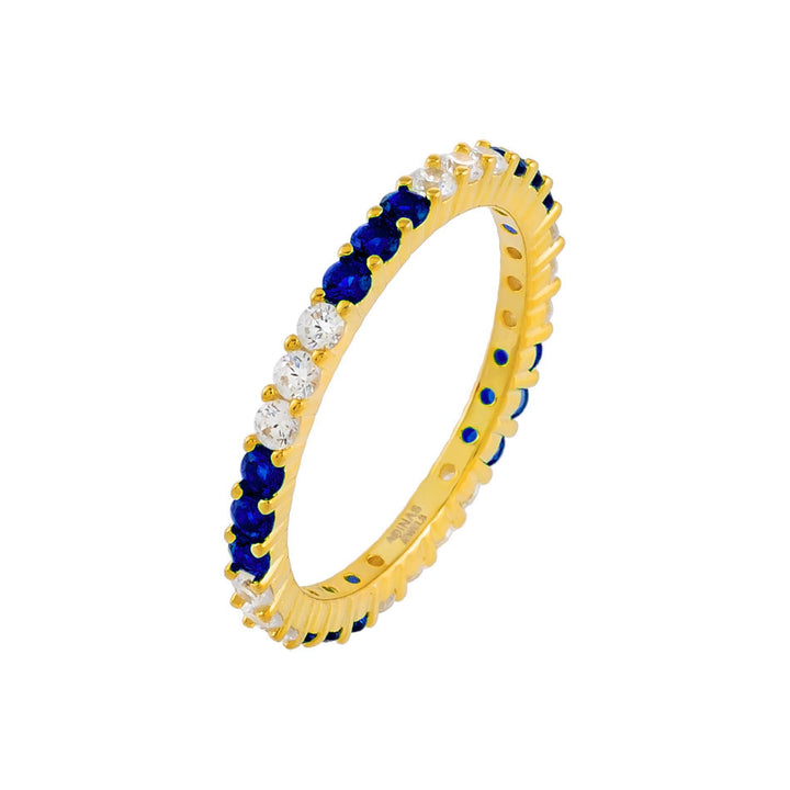 Sapphire Blue / 3 Dainty Colored Two Tone Ring - Adina Eden's Jewels