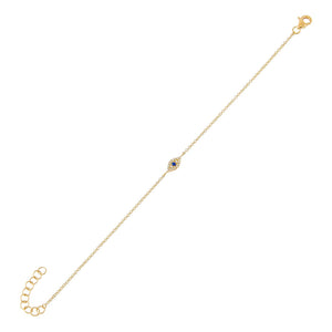 Sapphire Blue Diamond Evil Eye Bracelet 14K - Adina Eden's Jewels