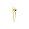 Blue / Single Colored Evil Eye Front Back Chain Stud Earring - Adina Eden's Jewels