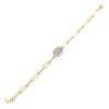 14K Gold / Radiant Diamond Illusion Paperclip Bracelet 14K - Adina Eden's Jewels