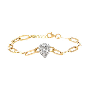  Diamond Illusion Paperclip Bracelet 14K - Adina Eden's Jewels
