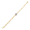 14K Gold / Pear Diamond Illusion Paperclip Bracelet 14K - Adina Eden's Jewels