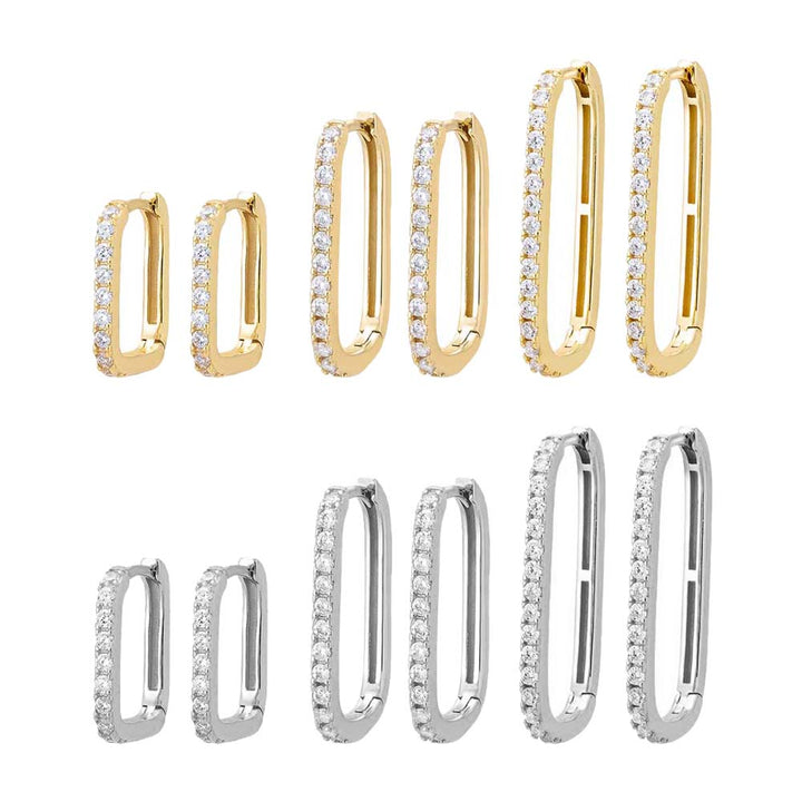  CZ U-Shape Huggie Earring - Adina Eden's Jewels