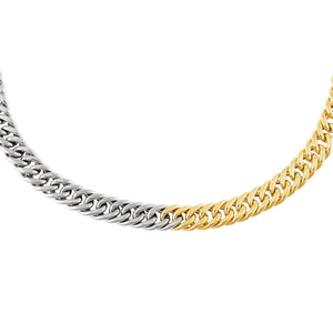 Combo Two Tone Double Curb Links Choker - Adina Eden's Jewels