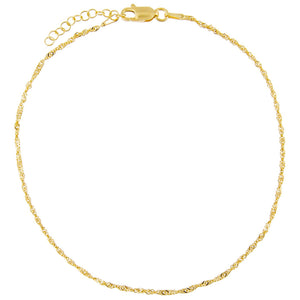 Gold Singapore Anklet - Adina Eden's Jewels