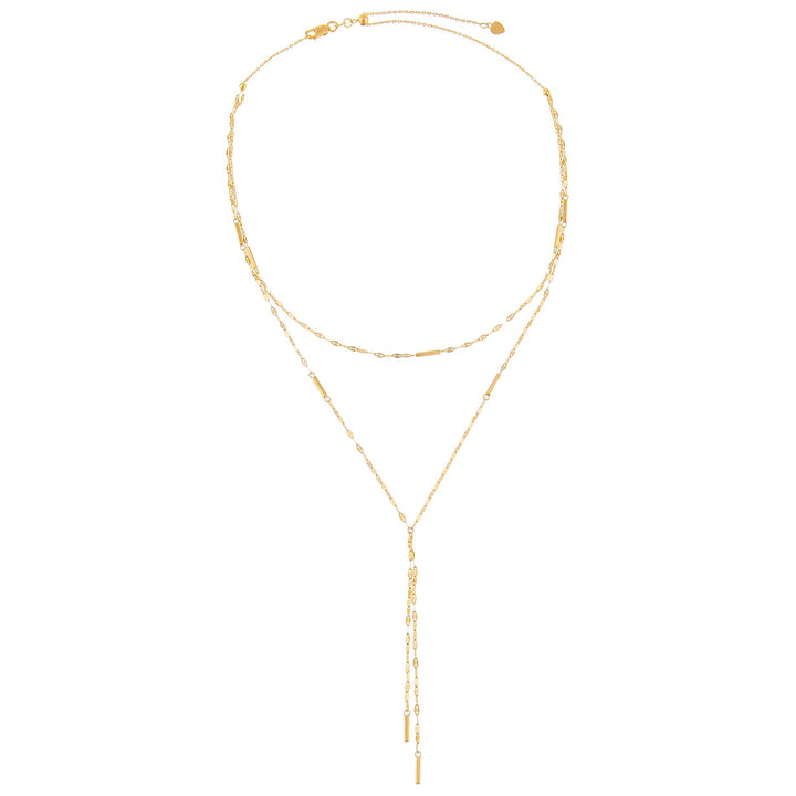  Singapore X Mariner Link Double Chain Lariat 14K - Adina Eden's Jewels